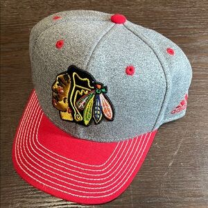 Adidas Gray and Red Cap with Embroidered Design